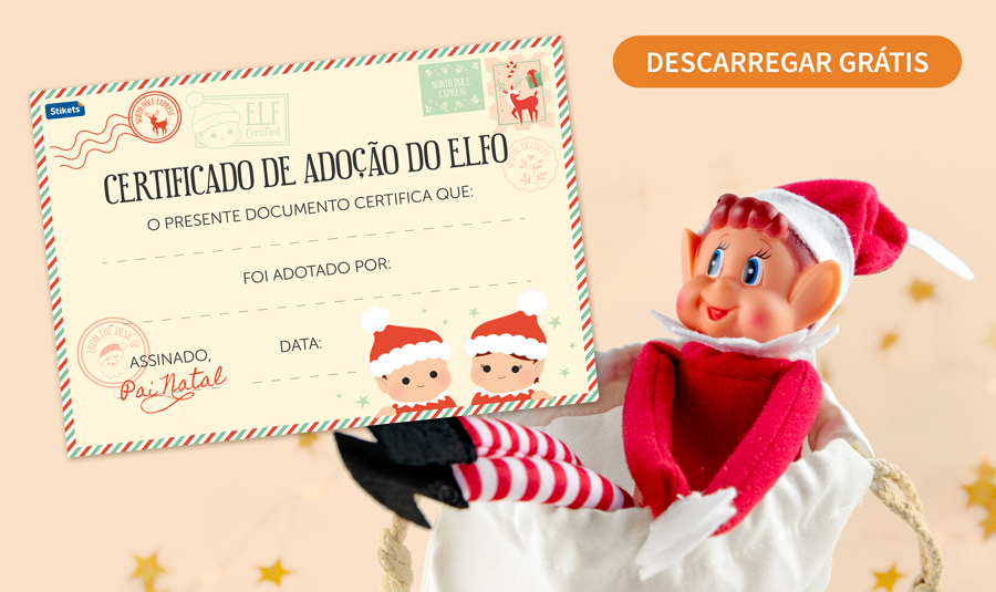 Elfo Certificado de adoção. Descarregar gratuitamente